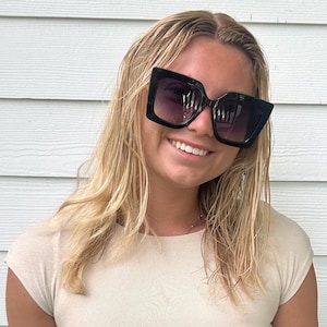 Handcrafted Sunglasses Oversized Eyeglasses Frames Eyewear Sun UV Protection Blue Light Blocking for Women by Jadorsh • SG08