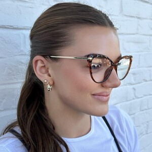 Handcrafted Oversize Clear Lens Eyeglasses Classic Frame Blue Light Glasses Cat Eye Sunglasses Nerd Glasses by Jadorsh • N3