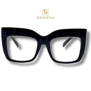 Oversize Eyeglasses Handcrafted Cat Eye Glasses Clear Lens Big Frame Blue Light Glasses Bold Fashion Eyewear by Jadorsh • G2