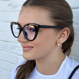 Handcrafted Oversize Clear Lens Eyeglasses Classic Frame Blue Light Glasses Cat Eye Sunglasses Nerd Glasses by Jadorsh • O1