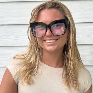 Oversize Eyeglasses Handcrafted Cat Eye Glasses Clear Lens Big Frame Blue Light Glasses Bold Fashion Eyewear by Jadorsh • G1