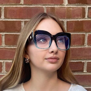 Handcrafted Oversize Clear Lens Blue Light Eyeglasses by Jadorsh • Woman • Classic Retro • Bold Frame Glasses • Cat Eye Sunglasses • M3