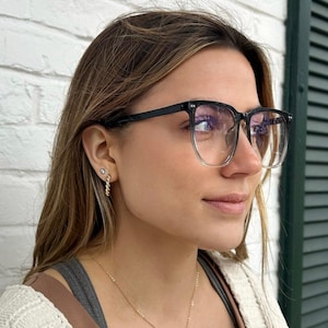 Handcrafted Oversize Clear Lens Eyeglasses Classic Thin Frame Blue Light Glasses Cat Eye Sunglasses Nerd Glasses by Jadorsh • H1