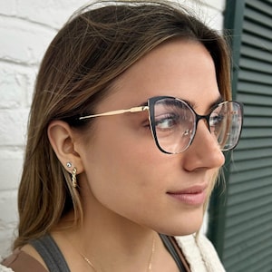 Handcrafted Oversize Clear Lens Eyeglasses Classic Thin Frame Blue Light Glasses Cat Eye Sunglasses Nerd Glasses by Jadorsh • A2