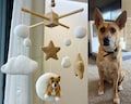 Custom Baby Mobile, Custom Crochet Dog, Nursery Decor, Hanging Mobile, Cirb Mobile, Nursery Baby Mobile, Toddler Toys, Dog Sympathy Gifts