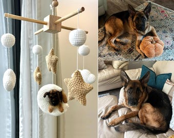 Custom Baby Mobile, Custom Crochet Dog, Neutral Baby Mobile, Baby Crib Mobile, Nursery Baby Gifts, Mother's Day Gift, Father's Day Gift