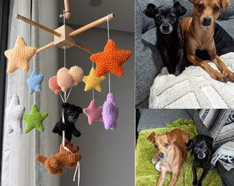 Custom Baby Mobile, Custom Crochet Dog, Neutral Nursery Mobile, Baby Crib Mobile, Baby’s First Christmas, Baby Shower Gift, Newborn Gifts