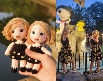 Custom Crochet Doll, Custom Portrait Doll, Stuffed Toy from Kids Drawing, Birthday Gifts for Kids, Gifts for Daughter, Christmas Gifts