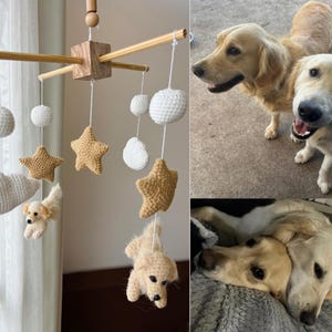 Custom Baby Mobile, Nursery Mobile, Hanging Felt Mobile, Puppy Mobile, Puppy Nursery Decor, New Baby Gift, Baby Shower Gift, Toddler Toys