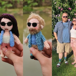 Benutzerdefinierte Häkelpuppe, benutzerdefinierte Paar Porträt, Mini Me Puppe, Look Alike Puppe, benutzerdefinierte Plüschpuppe, Weihnachtsgeschenke, Hochzeitsgeschenke für Paar
