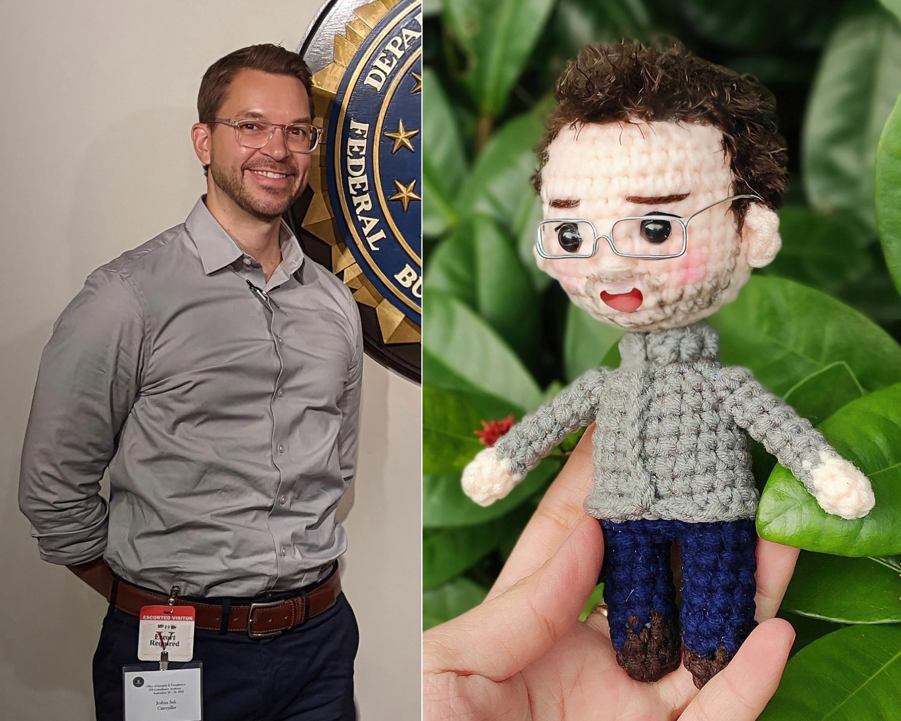 Custom Crochet Doll, Custom Portrait Doll, Mini Me Doll, Look alike Doll, Memorial Gift, Custom Plush Doll, Christmas Gifts, Coworker Gifts