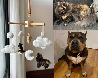 Custom Baby Mobile, Nursery Mobile, Custom Crochet Dog, Hanging Mobile, Crib Mobile, New Baby Gift, Baby Shower Gift, Baby Toys Newborn