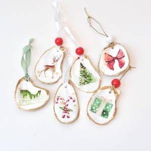 Oyster Shell Christmas Ornaments - Gifts, Housewarming, Coastal Decor