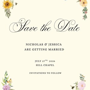 Floral Save The Date Invitation