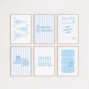 University of Missouri Blue Wall Art | Set of 6 College Wall Art
