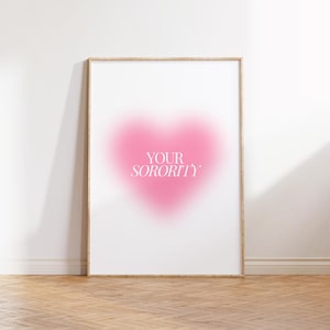 CUSTOM Sorority Aura Heart Print  | Sorority Wall Art | Digital Download Print