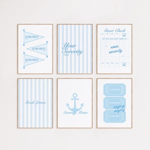 CUSTOM Sorority set of 6 | College Wall Art| Digital Download Print