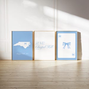 University of North Carolina at Chapel Hill Blue Wall Art | Set of 3 College Wall Art