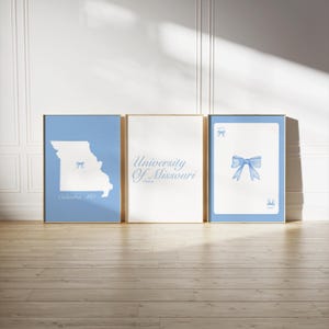University of Missouri Blue Wall Art | Set of 3 College Wall Art