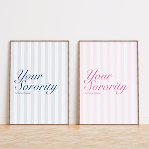 CUSTOM Sorority Wall Art | Aesthetic Wall Art, Dorm Decor | Digital Download Wall Art
