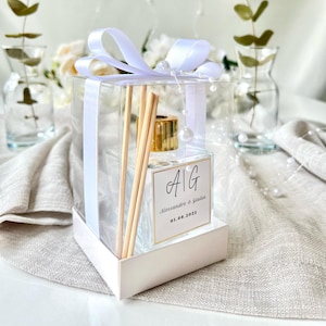 Bomboniera personalizzata con diffusore a bastoncini per matrimonio / bomboniera per addio al nubilato, fidanzamento, ricordo per gli ospiti della festa / bomboniera per baby shower