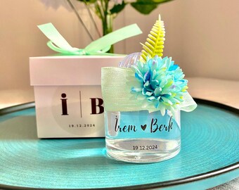 Personalized Glass Bottle Favors - Wedding Guest Gifts - Custom Diffuser Bottles