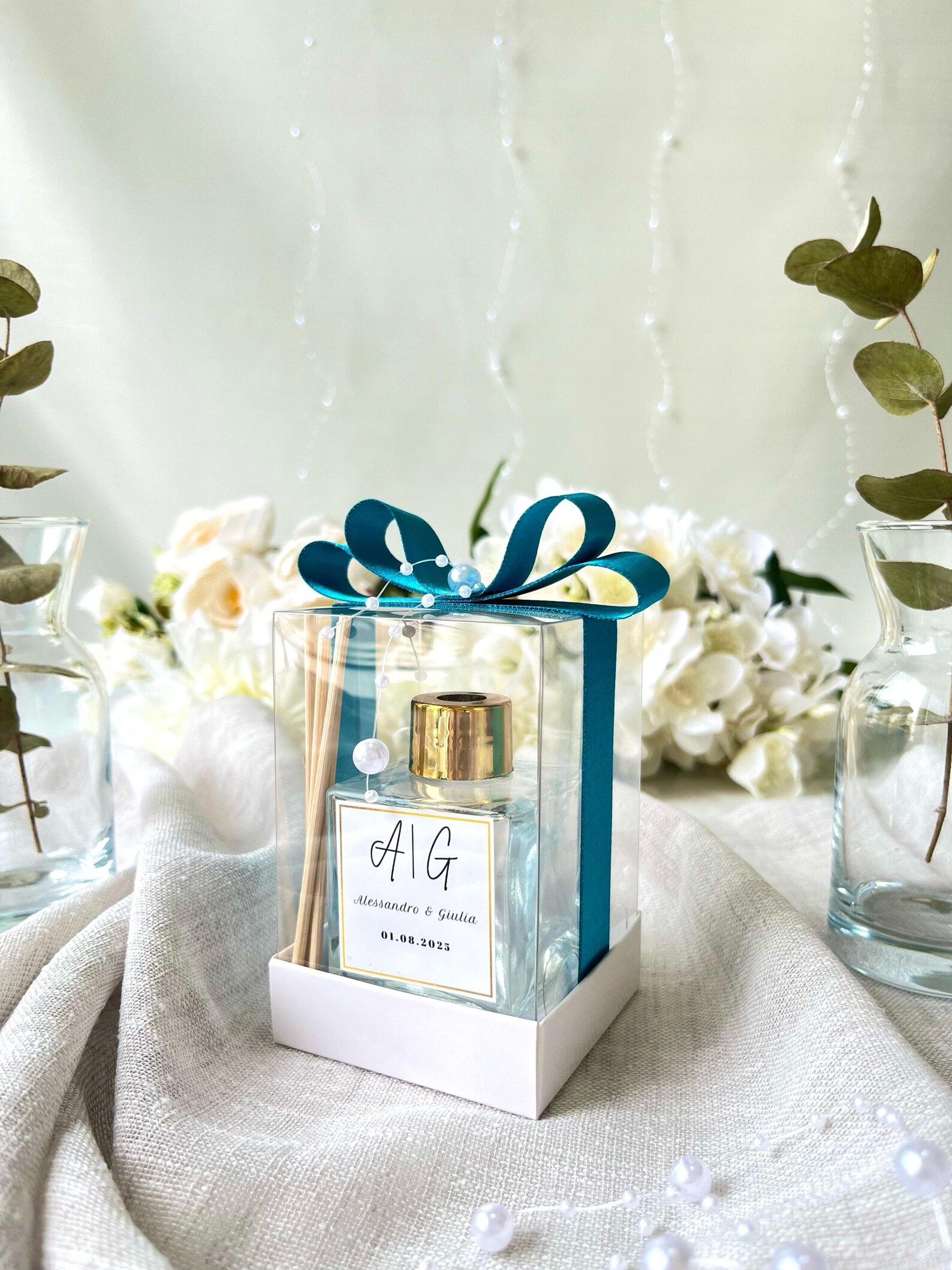 Personalized Reed Diffuser Wedding Favor | Bridal Shower, Engagement ...