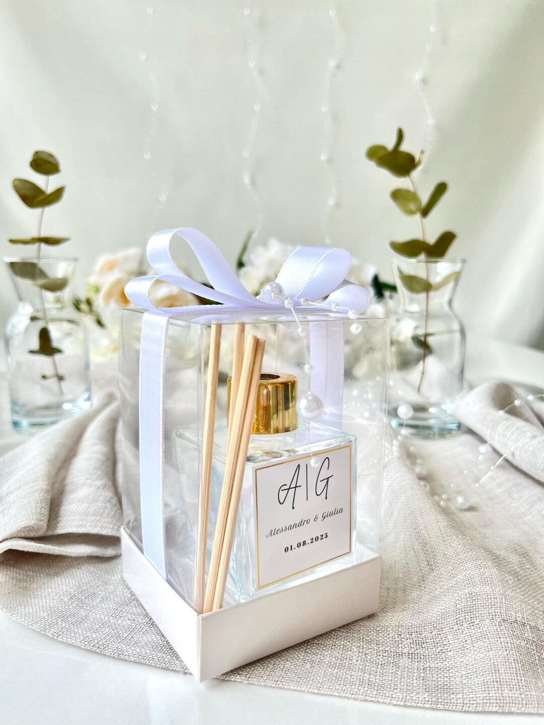 Personalized Reed Diffuser Wedding Favor | Bridal Shower, Engagement ...