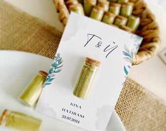 Custom Wedding Henna Favors in Glass Tube, Perfect Gifts for Bridal Shower, Henna Day Gifts for Guest, Henna and Girl Night, Bachelorette