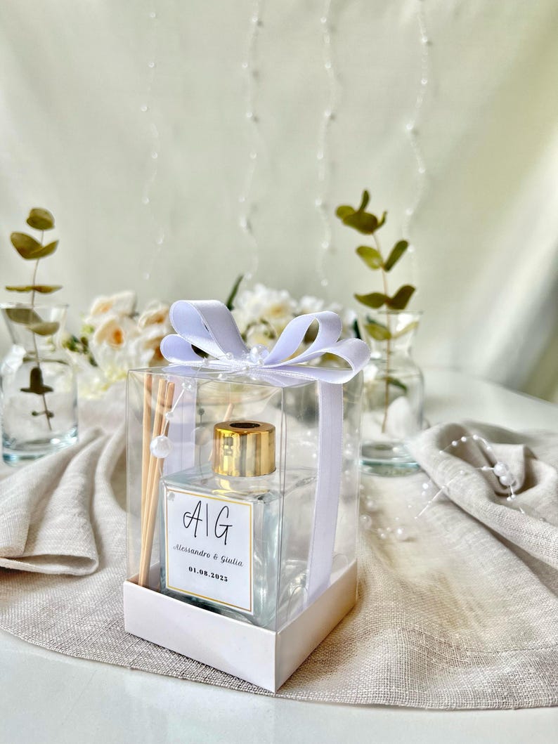 Personalized Reed Diffuser Wedding Favor | Bridal Shower, Engagement ...