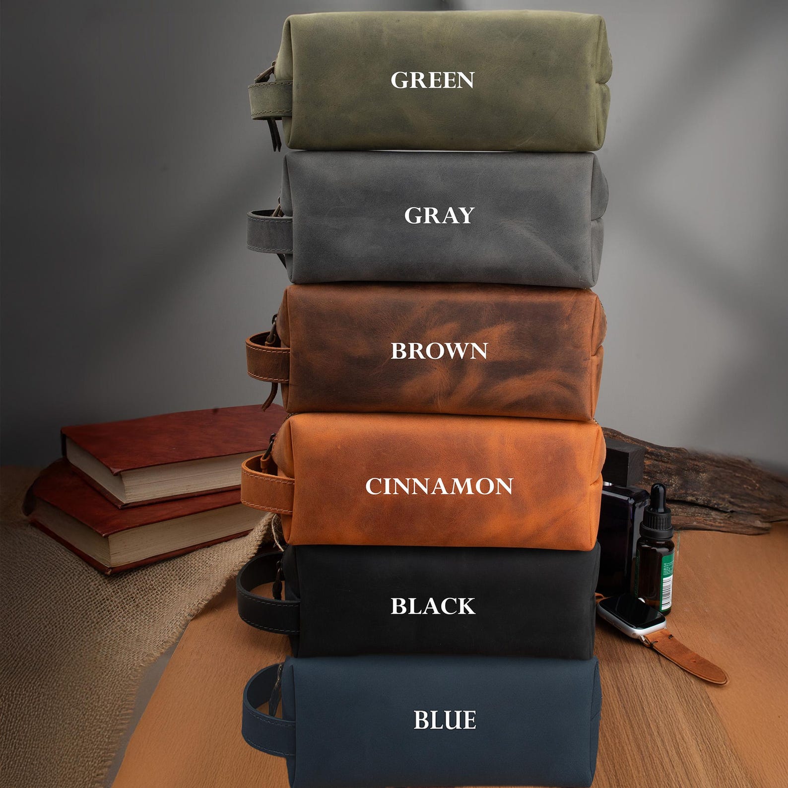Personalized Leather Dopp Kit, Custom Toiletry Bag, Personalized Gifts ...