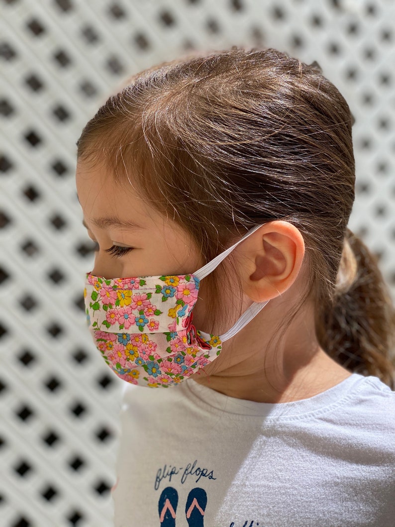 Little Kids 5 Soft Fabric Mask Face Coverings Two Sided Fun Etsy