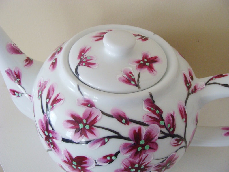 Cherry Blossoms Teapot Mothers day asian decor nature Etsy