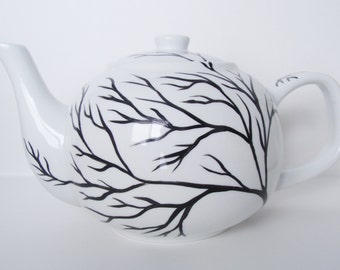 Tree Branches Teapot Hand Painted