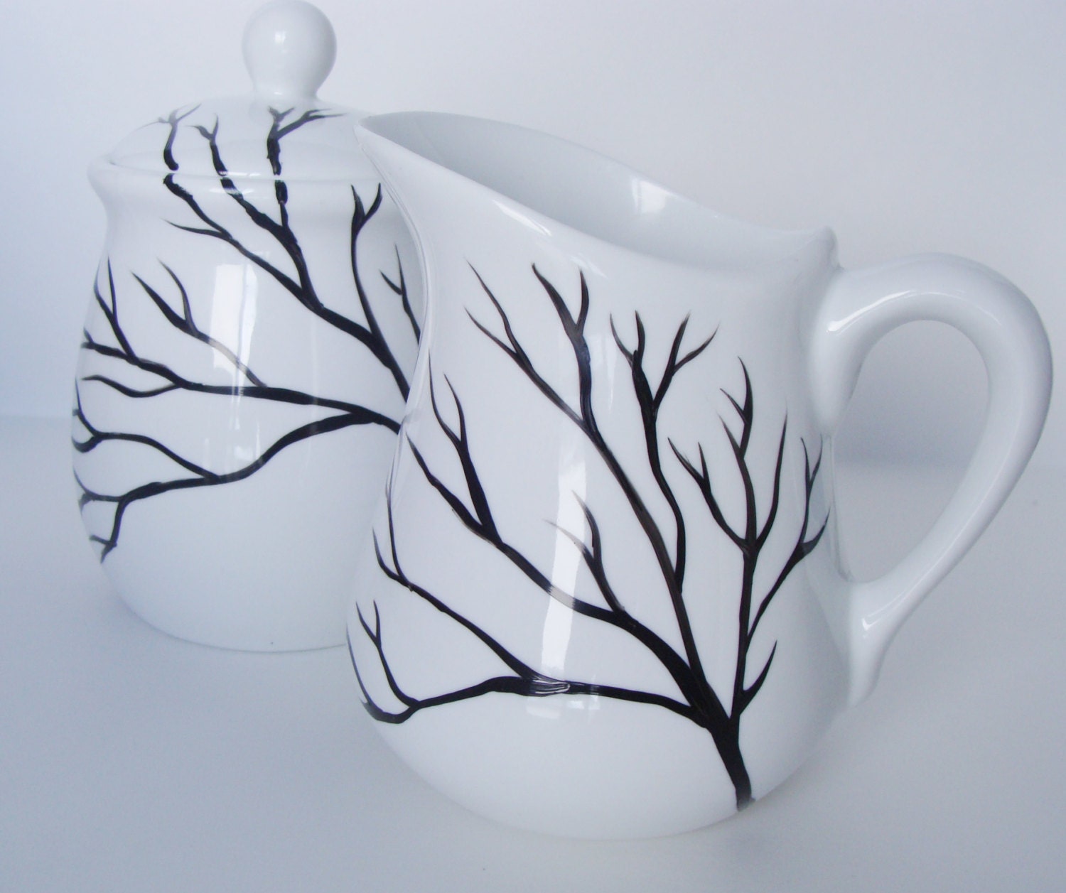 Tree Branches Cream and Sugar Hand Painted Etsy