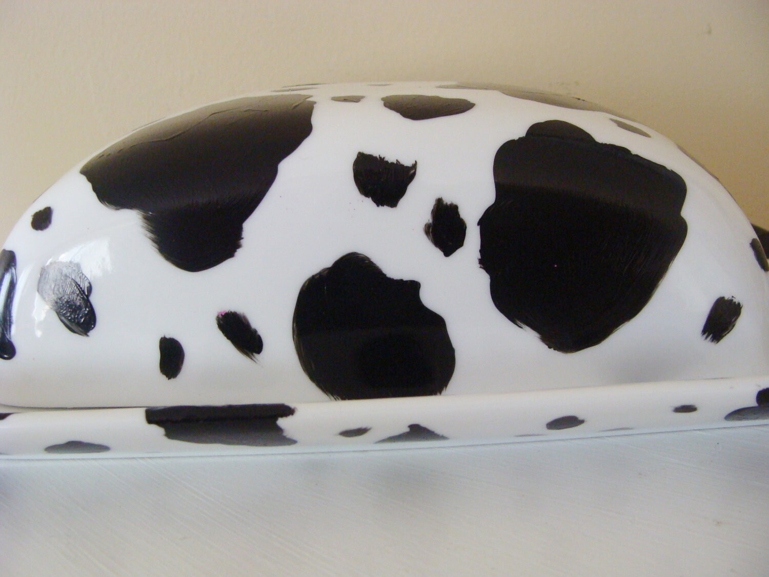 Cow Butter Dish Cow Print Farm Country Decor Hand Painted Etsy Canada