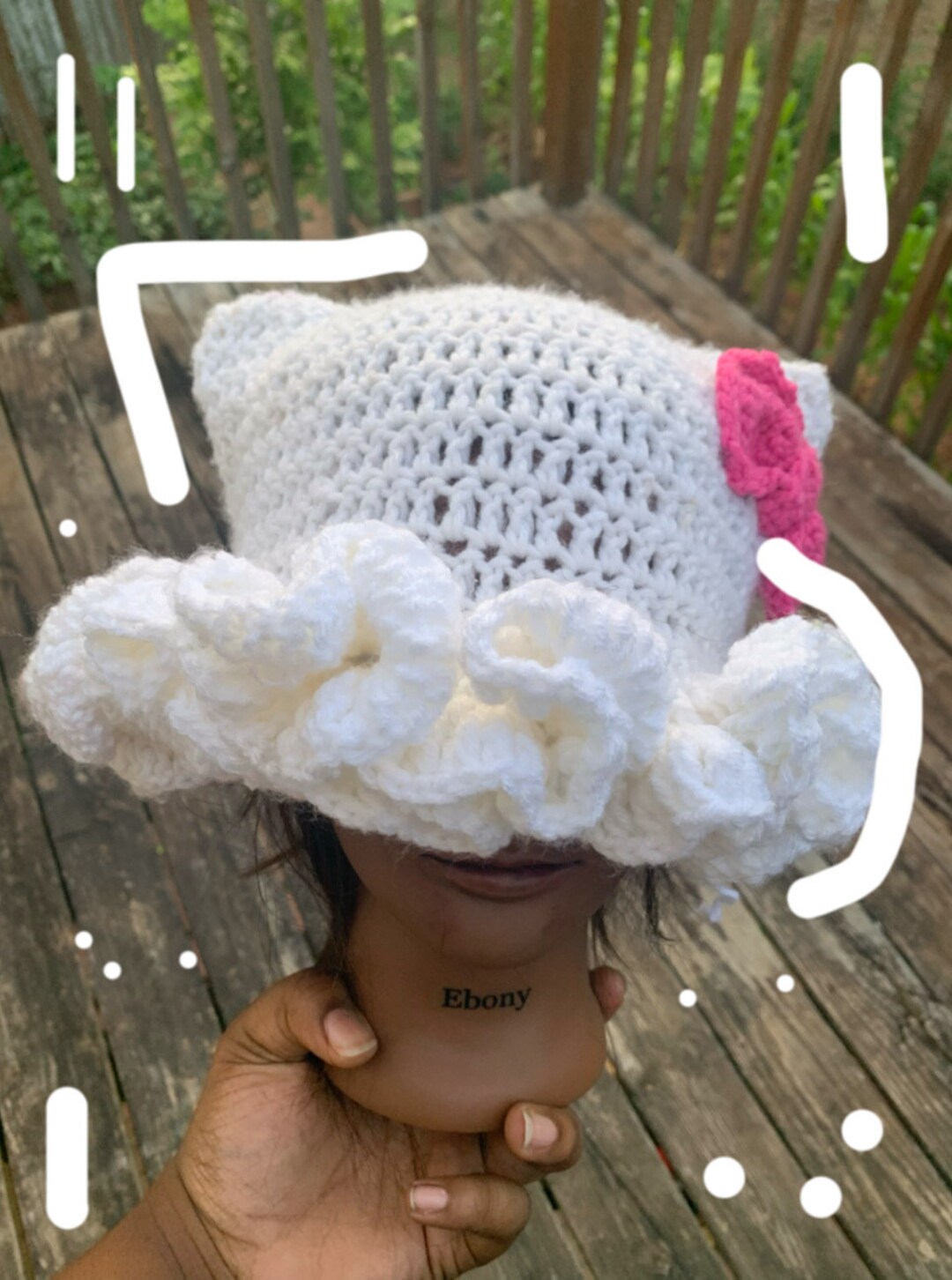 Hello Kitty Cat Crochet Ruffle Hat - Etsy