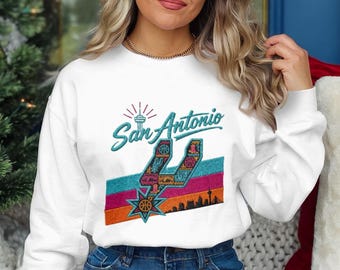 San Antonio Spurs Faux Embroidery PNG, Fiesta Skyline Sublimation Design (Digital Download)