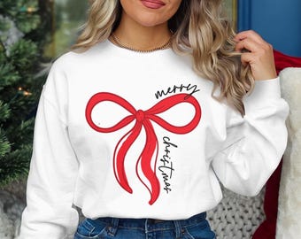 Feliz Navidad, Lazo SVG PNG, Camiseta de invierno a la moda (Descarga digital)