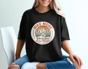 Hiking Dog Lover Shirt, Retro Mountain Nature Lover Gift (Digital Download)