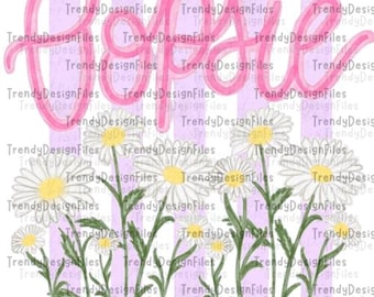 Oopsie Daisy Watercolor Floral PNG, Girly Preppy Summer Design (Digital Download)