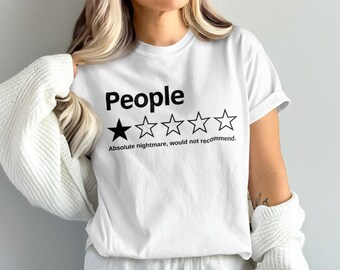 People One Star Review PNG, Sarcastic Introvert Humor (Digital Download)