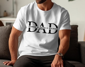 Personalized Dad Shirt with Kids Names, Dad PNG (Digital Download)