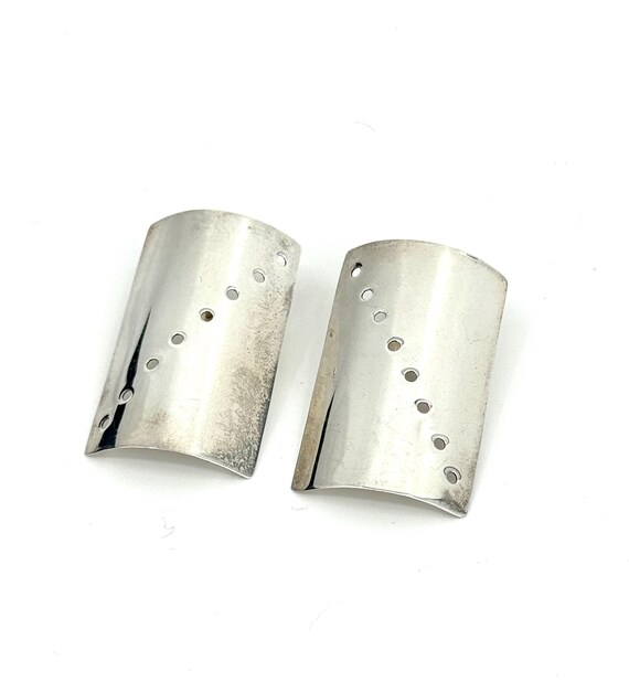 Vintage artisan modernist Sterling Silver earrings