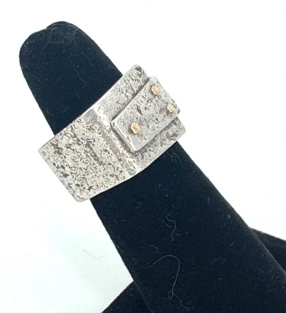 vintage artisan modernist sterling silver ring