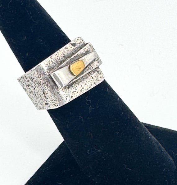 vintage artisan modernist sterling silver ring