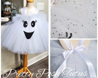 Ghost Costume, Boo baby costume, toddler tutu dress, Ghost tutu, all white/ white sparkle