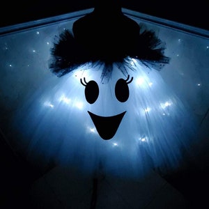 Ghost Costume, Boo baby costume, toddler tutu dress, Ghost tutu, black/black sparkle top