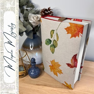 Maple Majesty Buchhülle - Ahorn / Herbstblätter, wiederverwendbarer Buchumschlag für Taschenbuch- und Hardcover-Bücher