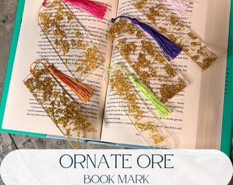 Ornate Ore Bookmark: Handmade Shimmering Gold Leaf Book Lover Gift